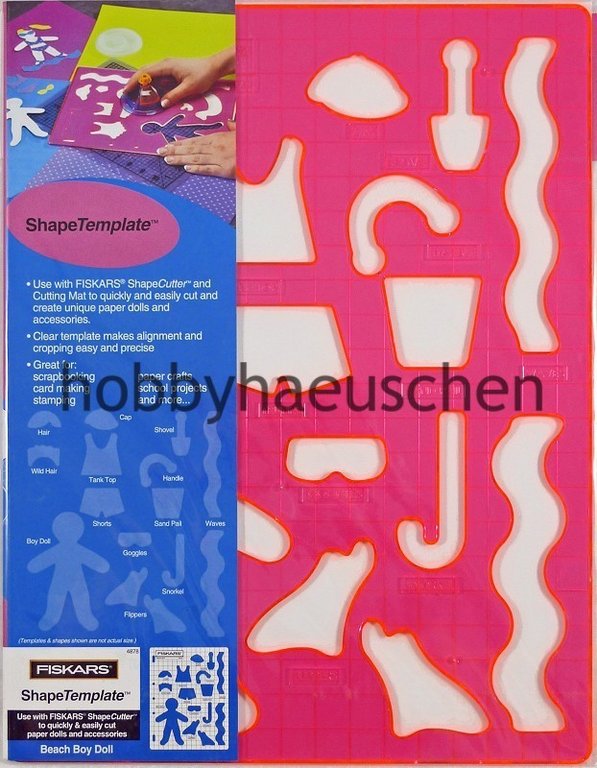 FISKARS® ShapeTemplate Formen-Schablone JUNGE am STRAND (BEACH BOY DOLL)