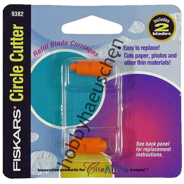 FISKARS® Circle Cutter Refill Blade Carriages Kreisschneider-Ersatzklingen, 2-Stück-Packung