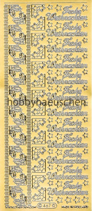 Starform Schrift-Sticker FROHE WEIHNACHTEN mit ECKEN & BORDÜREN