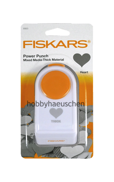 FISKARS® Power Punch Mixed Media-Thick Material Stanzer für dicke Materialien 1 Zoll HERZ (HEART)