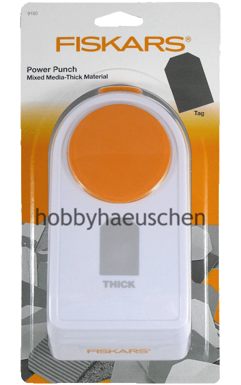 FISKARS® Power Punch Mixed Media-Thick Material Stanzer für dicke Materialien 2 Zoll ANHÄNGER (TAG)