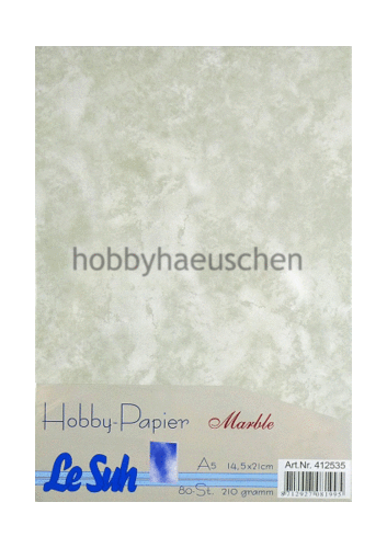 Le Suh Hobby-Papier MARBLE Grußkartenkarton MARMORIERT 80 Bögen DIN A5, FARBLICH SORTIERT