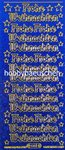 Starform Glitzer-Sticker Glitter-Blau mit Gold-Kontur FROHE WEIHNACHTEN gotische Schrift (2)