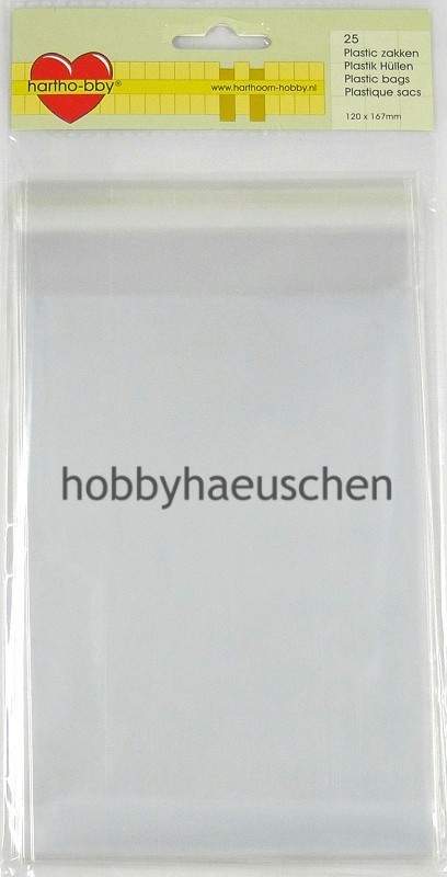 hartho-bby transparente Plastik-Hüllen für Grußkarten DIN A6, 120x167mm, 25 Stück
