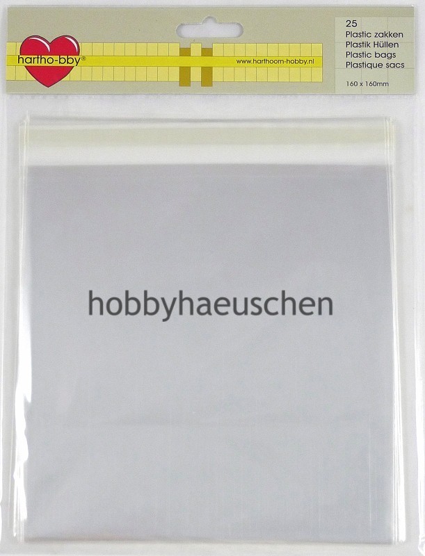 hartho-bby GROßE transparente Plastik-Hüllen für quadratische Grußkarten, 160x160mm, 25 Stück