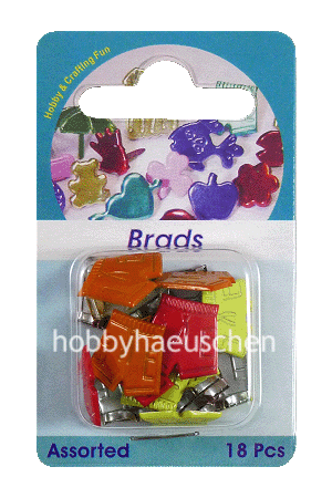 Hobby & Crafting Fun Scrapbooking Brads Papierklemmen SHORTS, 18 Stück