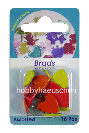 Hobby & Crafting Fun Scrapbooking Brads Papierklemmen HERZEN, 18 Stück