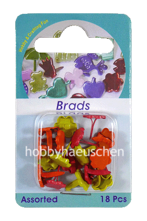 Hobby & Crafting Fun Scrapbooking Brads Papierklemmen BLUMEN, 18 Stück
