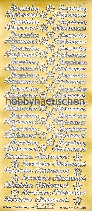 Starform Schrift-Sticker HERZLICHEN GLÜCKWUNSCH (2)