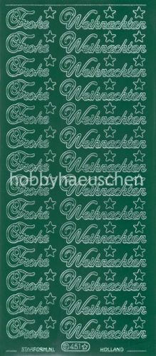 Starform Schrift-Sticker FROHE WEIHNACHTEN (2) dunkelgrün