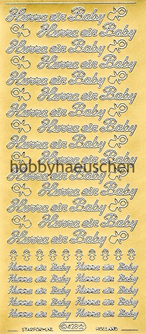 Starform Schrift-Sticker HURRA EIN BABY