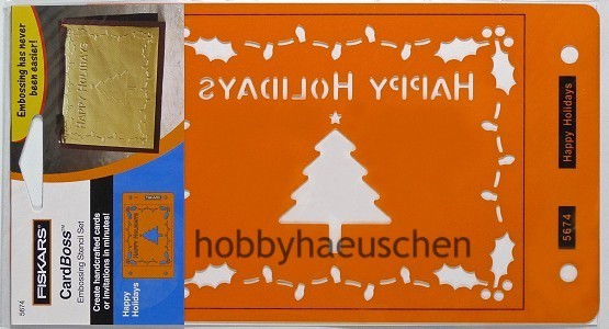 FISKARS® CardBoss Embossing Schablonen-Set HAPPY HOLIDAYS