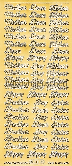 Starform Schrift-Sticker HAPPY MOTHER'S DAY /  HAPPY FATHER'S DAY