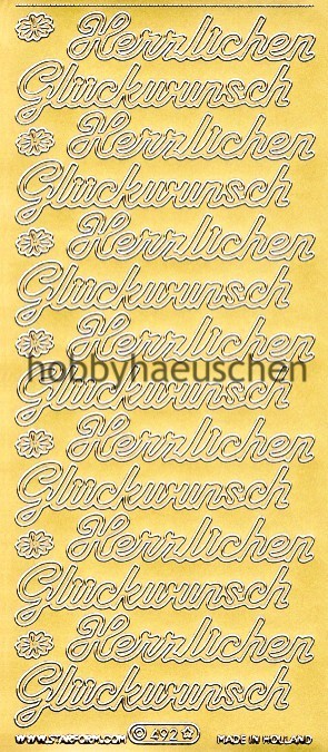 Starform Schrift-Sticker HERZLICHEN GLÜCKWUNSCH große Schrift (2)