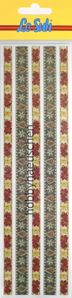 Le Suh Glitter Ribbon Stickers Textilband Glitzer-Sticker WEIHNACHTEN (3)