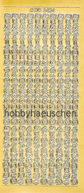 Doodey Schrift-Sticker HERZLICHEN GLÜCKWUNSCH vertikal