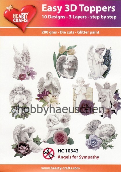 HEARTY CRAFTS Easy 3D Toppers 3D Step-by-Step Stanzteile ANGELS FOR SYMPATHY