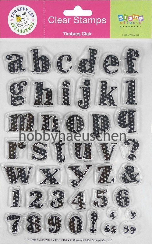 SCRAPPY CAT® Clear Stamps Klare Stempel PARTY-ALPHABET (PJ PARTY ALPHABET), 43 Stempel