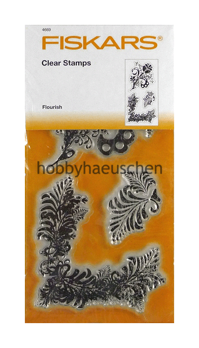 FISKARS® Clear Stamp Set Klare Stempel BLUMEN (FLOURISH), 3 Stempel