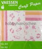 Vaessen Creative Craft Paper Naturpapier-Set BABY-ROSA, 12 Bogen