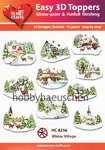 HEARTY CRAFTS Easy 3D Toppers 3D Step-by-Step Stanzteile WINTER VILLAGE